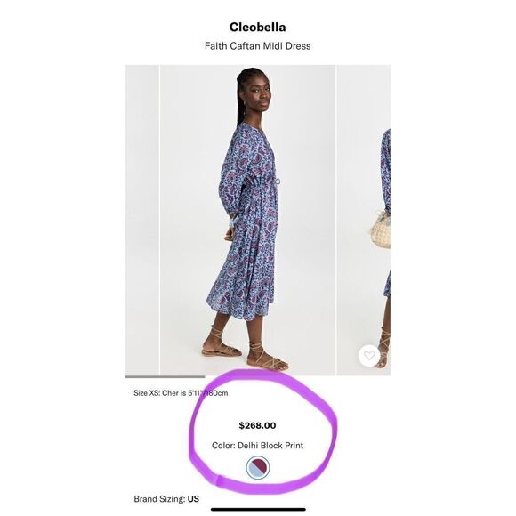 Cleobella Faith Caftan Midi Dress Size Large MSRP: $268 - Picture 7 of 15